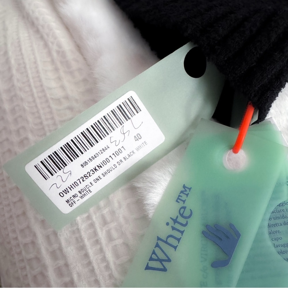 Off-White One Shoulder Boucle Micro Logo Cut-out Midi Dress In Black NEW - Picture 12 of 15